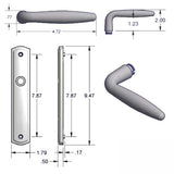 Inactive Handle Set 800C - for Multipoint Locks - Solid Brass - 395221B