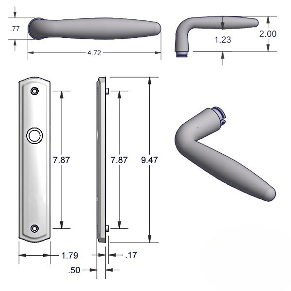 Amesbury 800C Inactive Handle Set Multipoint Lock Trim Zinc Choose Finish - 395221z