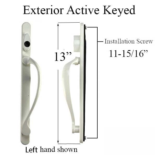 Elevate series, Sliding French Door handle, Exterior Active Keyed, LH