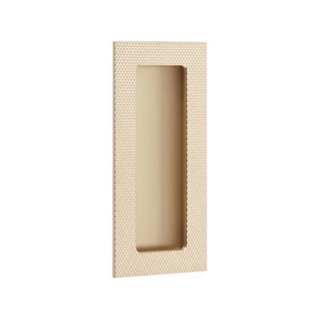 Emtek 222307 Modern Rectangular Brass Flush Pulls (2" x 7") - Knurled