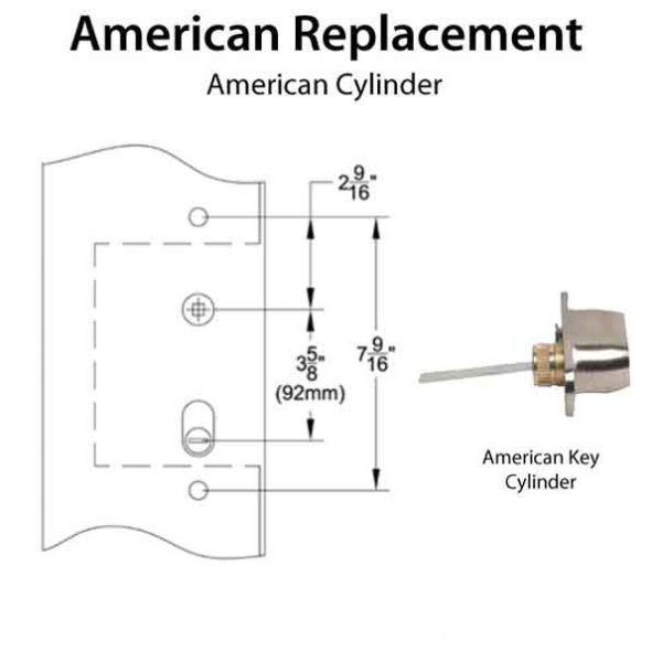 MULTIPOINT TRIM, 2 X 10-1/2 INCH, AMERICAN CYLINDER TUSCANY BRONZE HANDLESET - 921162000