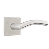 Emtek S300 STAINLESS STEEL - LEVERSETS & KNOBSETS With Square Rosette Dummy, Pair