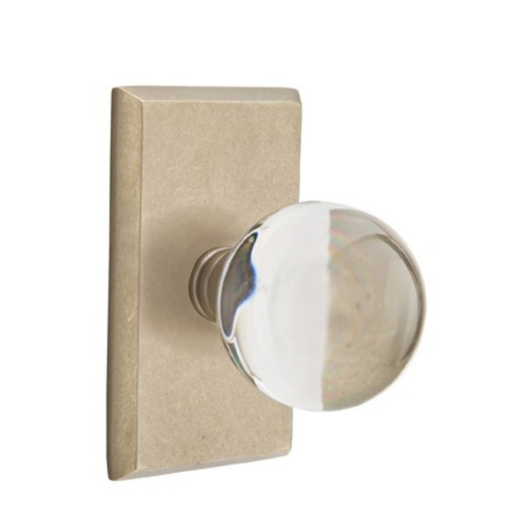 Emtek 7054 GLASS - KNOBSETS With #3 Rosette Dummy, Pair