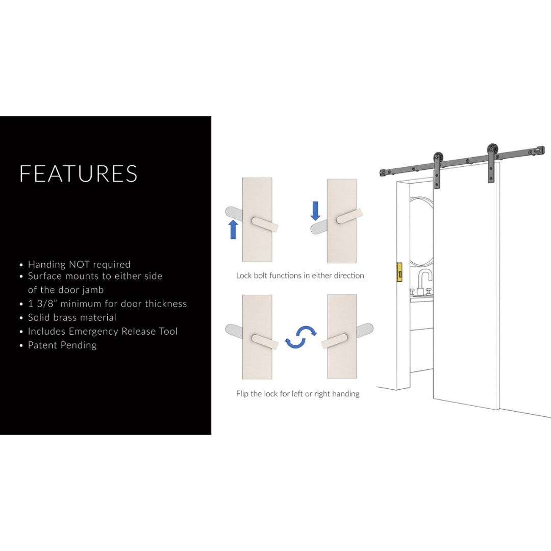 Emtek 222201 Modern Rectangular Barn Door Privacy Locks