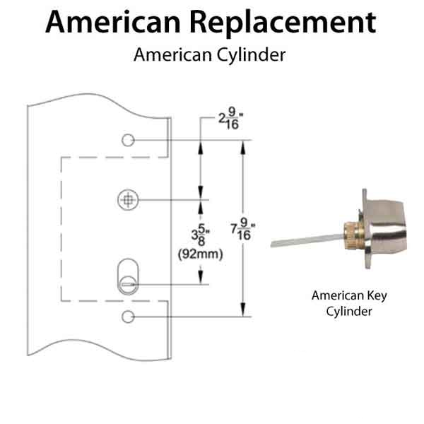 MULTIPOINT TRIM, 2 X 10 INCH, AMERICAN CYLINDER MODERN BRASS HANDLESET - 921122000