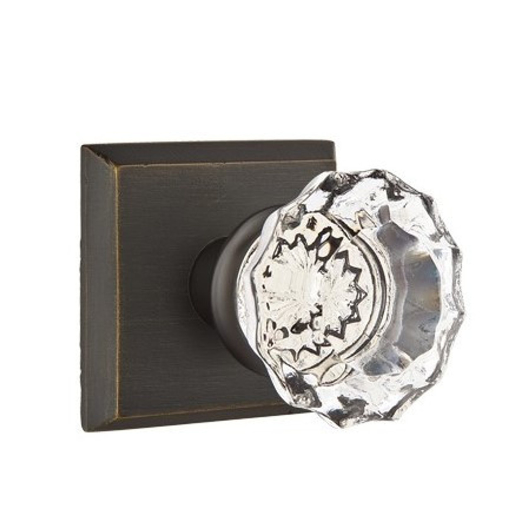 Emtek 8531 GLASS - Knobsets With Quincy Rosette Dummy, Pair