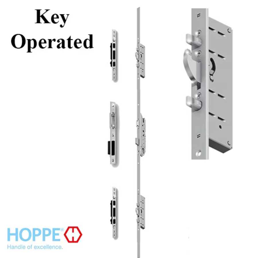 24MM HOPPE KEY OPERATED MPL, 1-3/4" BACKSET- 6-8 DOOR