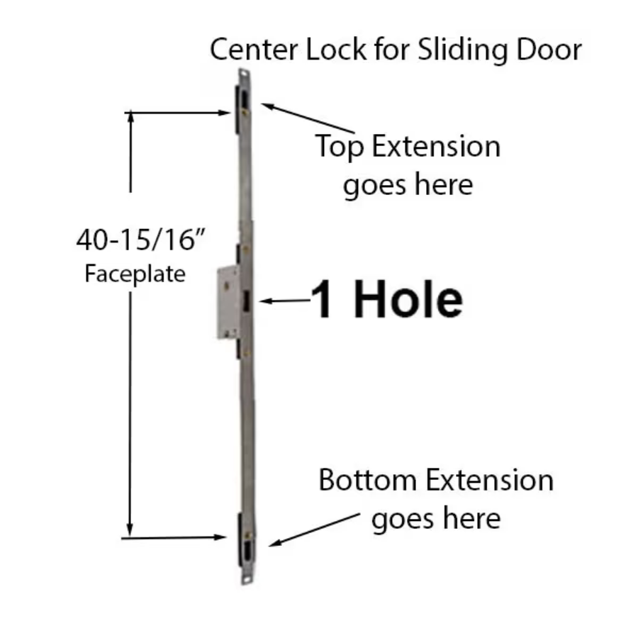 Center Lock Assembly For 3 Point Sliding Door Lock Xm-50