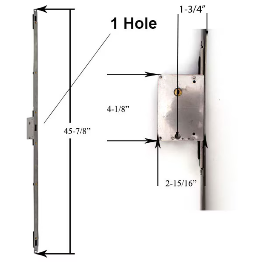 Center Lock Assembly For 3 Point Sliding Door Lock Xm-50