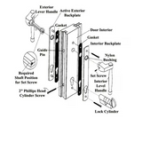 Fuhr Sliding Patio Door Handle Active L Handle 574 392 Screw Hole Pattern Choose Color