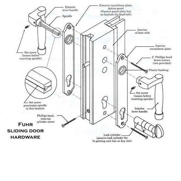 Fuhr Sliding Patio Door Handle Active L Handle 574 392 Screw Hole Pattern Choose Color