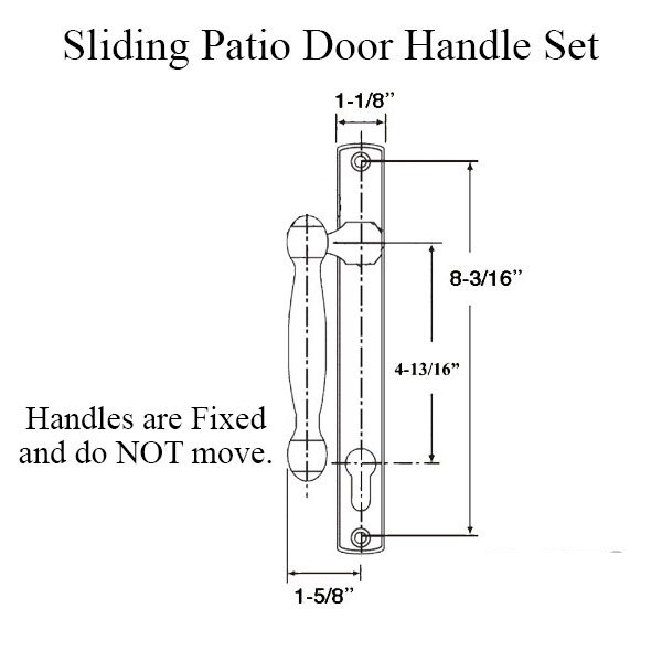 Fuhr L Style Dummy Handle Set for Sliding Patio Doors Inactive