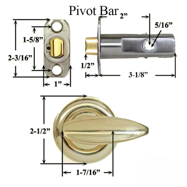 LEVER, STUBBY LOW PROFILE, 2 INCH BACKSET - 40505