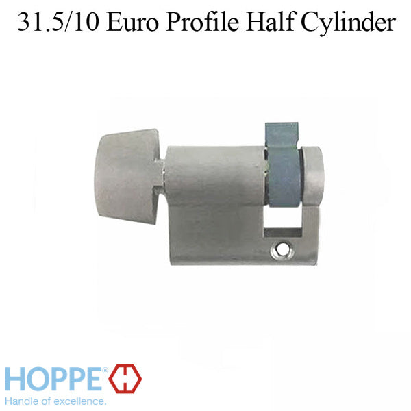 41.5mm Hoppe Inactive 31.5/10 Euro Profile Half Cylinder with 90° Turn and Dallas D-Knob - 413110810
