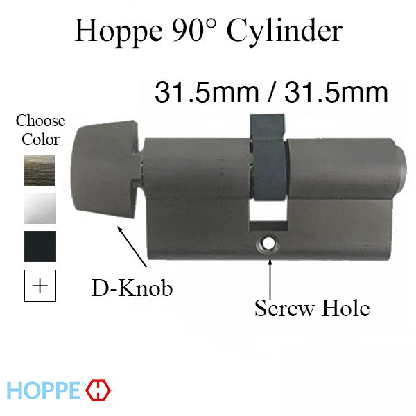 31.5/31.5 Euro profile full cylinder with 90° turn and Dallas D-knob - 413131810