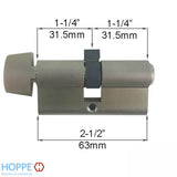 31.5/31.5 Euro profile full cylinder with 90° turn and Dallas D-knob - 413131810