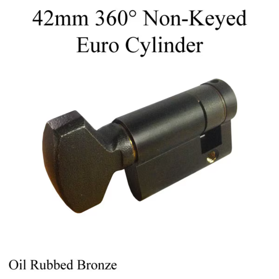 32/10 42mm InActive Non-Keyed 360° Euro Cylinder, 1-3/4" Door - Oil Rubbed Bronze