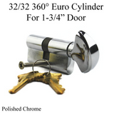 Rockwell Security 360 Degree European Profile Cylinder Lock Solid Brass for Commercial and Residential Doors Fits 1 3/4 Inch Thick Door