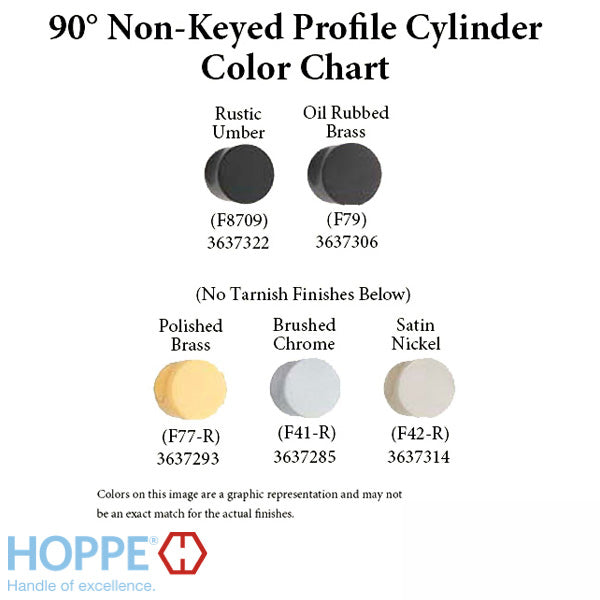 35.5 / 10 New Style HOPPE Inactive 90 Non-Keyed Profile Cylinder Lock, Solid Brass- 413510010, Choose Finish