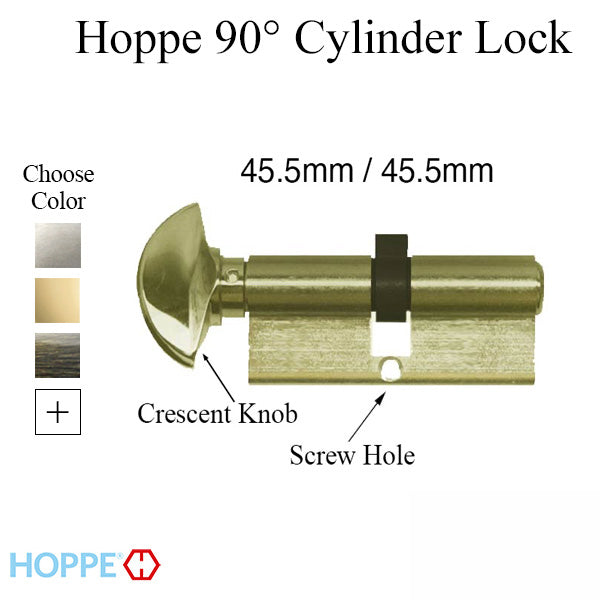 45.5 / 45.5 New Style HOPPE Non-Logo Active 90 Keyed Profile Cylinder Lock Hoppe- 414545010