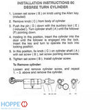 45.5 / 45.5 New Style HOPPE Non-Logo Active 90 Keyed Profile Cylinder Lock Hoppe- 414545010
