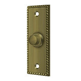 Bell Button, Rectangular with Rope Pattern