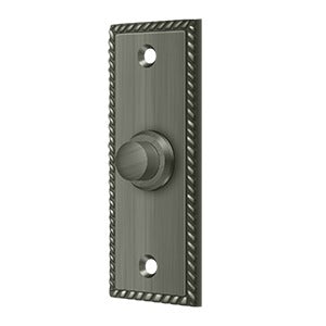 Bell Button, Rectangular with Rope Pattern