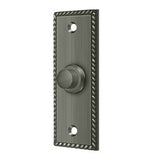 Bell Button, Rectangular with Rope Pattern
