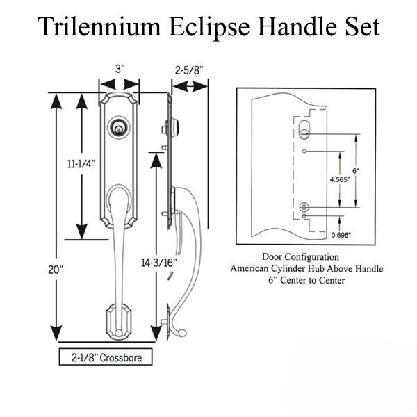 TRILENNIUM ECLIPSE HANDLE WITH GRIP RIGHT HAND KWIKSET/WEISER