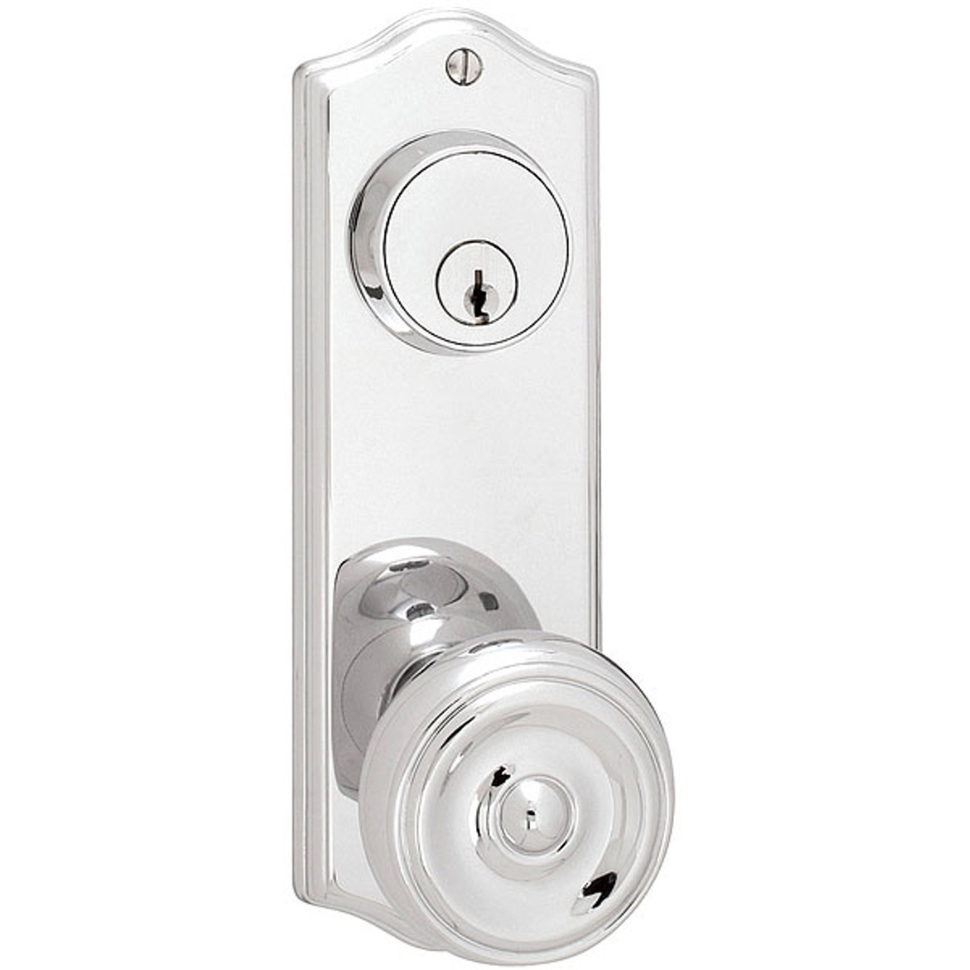 Emtek 8065 Colonial 3-5/8" C-to-C Keyed Sideplate Lockset, Dummy (Pair) - Brass Tubular