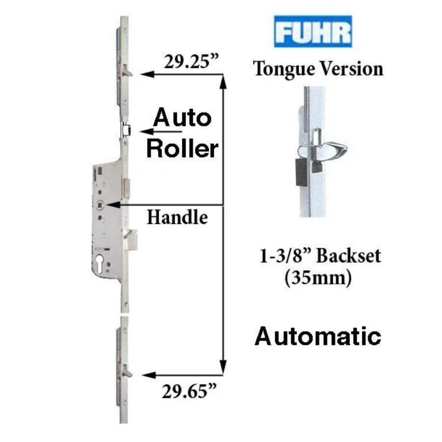 Fuhr Tongue Version Lock, Auto 1-3/8 backset - See Replacement Options