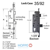 5/8" Faceplate, 1-3/8" Backset, Bottom Tongue @ 29.65", Top Tongue @ 29.25", 36" Handle Height