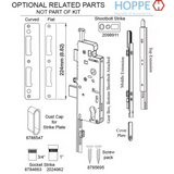 HOPPE 3-POINT MULTIPOINT LOCK, DOOR HEIGHTS 82.52"- 86.46", 1-3/4" BACKSET, SHOOTBOLT VERSION