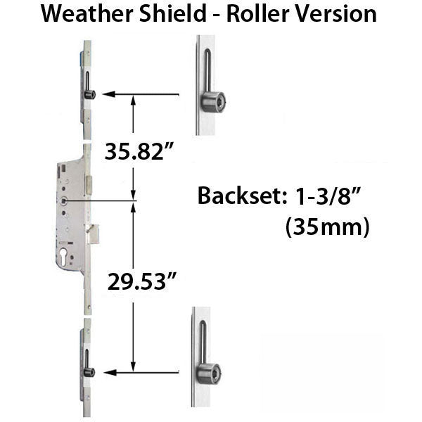 Weathershield Manual Version Lock Rollers at 29.53" & 35.82"
