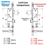 Hoppe Multipoint Lock, 1-3/8" backset, Manual 2 rollers Bottom @ 29.53" & Top @ 50.59
