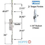 4-Point Lock for MW Doors - 3 Tongues, 1-3/8" Backset