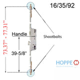 Replacement Kit for 76.3 - 80.3 inch Fuhr Shootbolt Multipoint Lock, 39-1/2 inch Handle Height