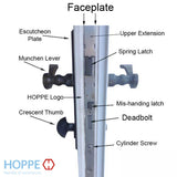 Replacement Kit for 76.3 - 80.3 inch Fuhr Shootbolt Multipoint Lock, 39-1/2 inch Handle Height