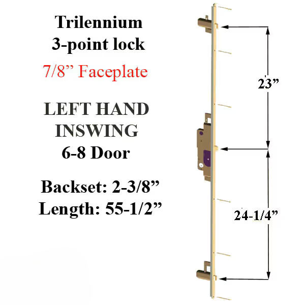 3070 Trilennium Multipoint Lock 6-8 Door Left - Choose Finish