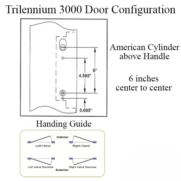 3070 Trilennium Multipoint Lock 6-8 Door Left - Choose Finish