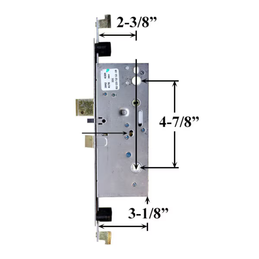 Active Concealed Rod Version 60mm Mortise Lock - Square Face