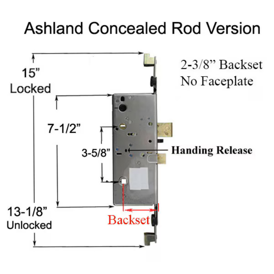 Ashland Active Concealed Multi-Point Lock Rod, 60/92, No Faceplate