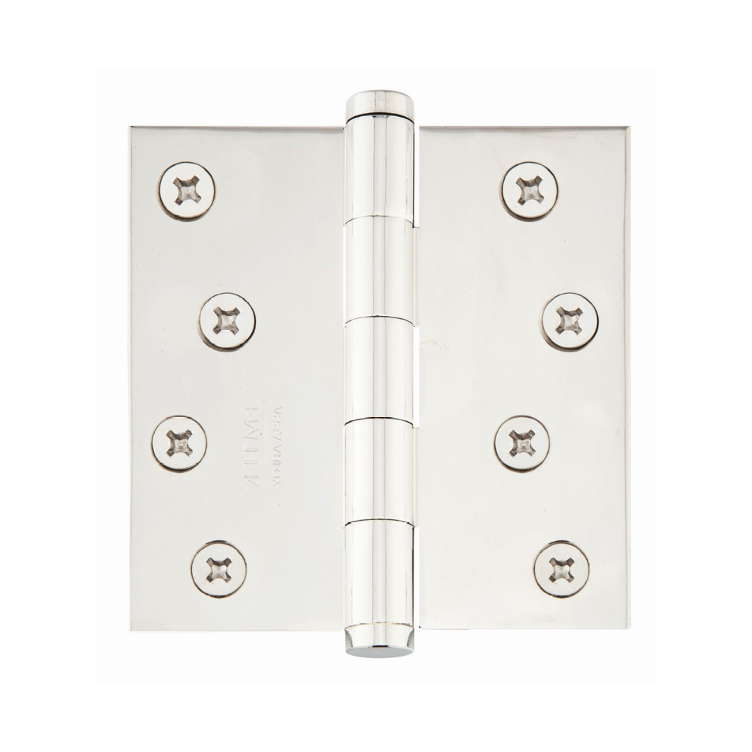 Emtek 91014 Residential Plain Bearing Hinges (Pair), 4" x 4" with Square Corners, Plated Steel