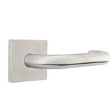 Emtek S300 STAINLESS STEEL - LEVERSETS & KNOBSETS With Square Rosette Dummy, Pair