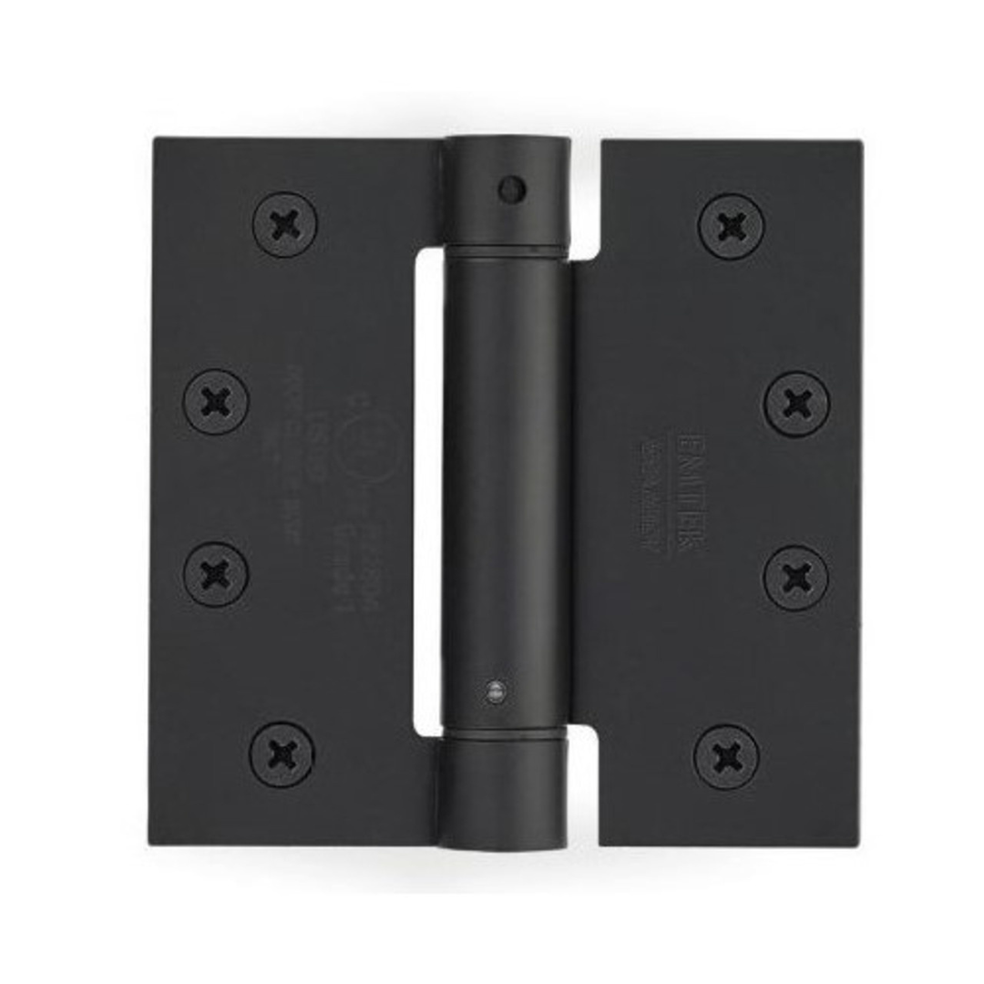 Emtek 95014 Spring Hinges (Pair), 4" x 4" with Square Corners, UL Listed, Plated Steel