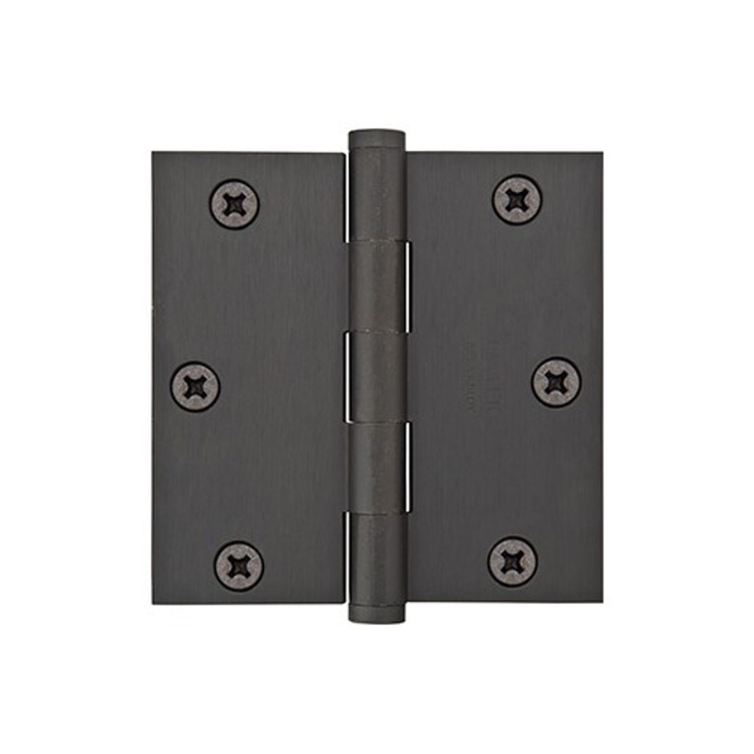 Emtek 92013 Heavy Duty Plain Bearing Hinges (Pair), 3-1/2" x 3-1/2" with Square Corners, Plated Steel