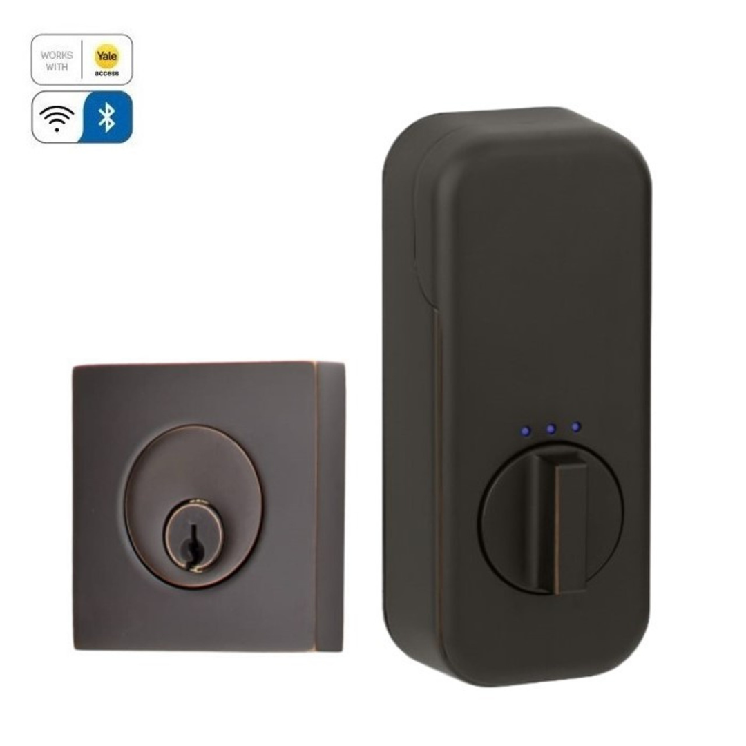 Emtek EMP8469 Square Deadbolt - Modern Brass - Single Cylinder - EMPowered Upgrade