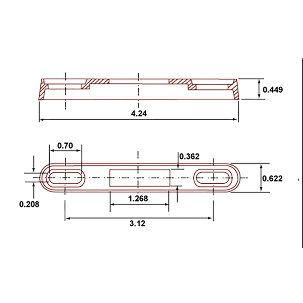 5000814 Keeper for Sliding Door Mortise Lock