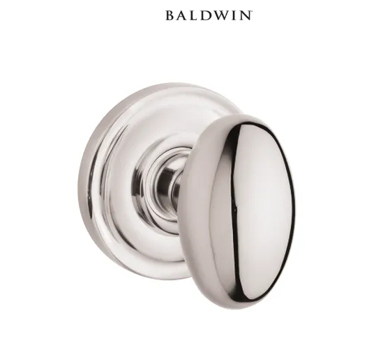Baldwin 5025 Passage Door Knob Set with 5048 Rose from the Estate Collection