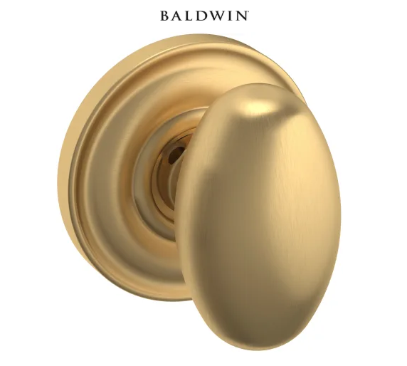 Baldwin 5025 Passage Door Knob Set with 5048 Rose from the Estate Collection